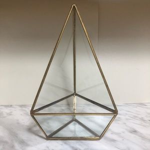 Gold Triangle Glass Terrarium